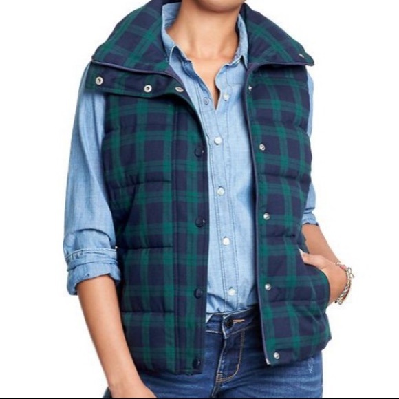 Old Navy Jackets & Blazers - Old navy tartan plaid puffed vest